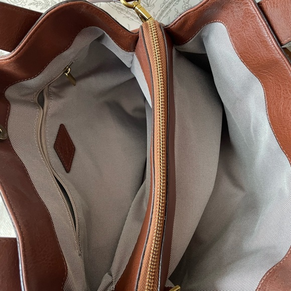 Fossil Maya Satchel in Cognac Leather - Picture 4 of 5